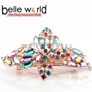 Latest Vintage Fashion Women Bow Rhinestone Barrette Hair Clip thumbnail-1