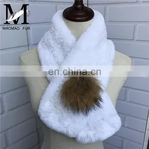 2016 Latest Design Woman Accessories Scarf / New Fashion Real Rabbit Fur Scarf / Ladies Lucury Scarf thumbnail-5