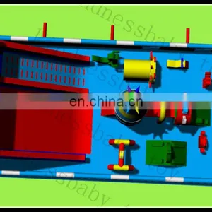 Inflatable Funcity With Slide Inflatable Play Center Giant Inflatable Slide and Obstacle Combo thumbnail-6