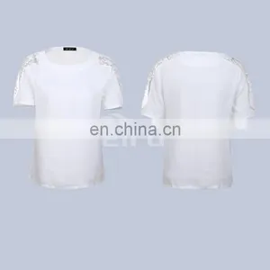 Adults Age OEM Crew Collar White Blank Woman Clothes Plain Dyed Women T Shirts thumbnail-6
