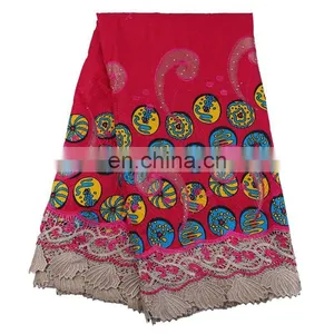 High-quality Wholesale Price 100% Cotton Wax for 6 Yards With Stones Lace Wax Print Fabric African L170727006 thumbnail-5