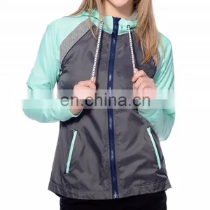 Coats and Jackets Woman Wholesale Custom Windbreaker Nylon Bomber Jackets thumbnail-1