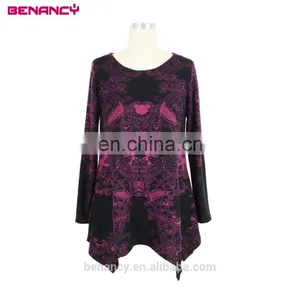 Premium Women Ethnic Wear Plus Size Scoop Neck Rendering Printing Tunic Top thumbnail-1