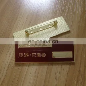 2016 Hot Sales Souvenir Reusable Metal Namebadge With Gold Safety Pin thumbnail-1