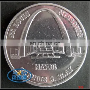 Shiny Finish Gold and Silver Color Metal Crafts Souvenir Coin for Sales thumbnail-5