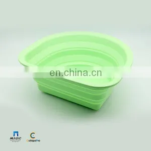2018 Semicircle FDA Silicone Collapsible Water Bucket Foldable Food Storage Basket thumbnail-4