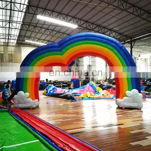 Kids Party Entrance Advertising Decoration Colorful Rainbow Red Heart Blow Up Arches Inflatable Archway thumbnail-3