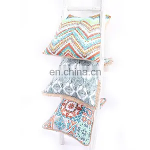 Wholesale Square Cotton Cushion Printed National Flavor Pattern Classical National Customs Design Cushion Pillow thumbnail-6