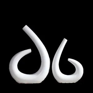 Matte Simple Style Unique Creative Water Drop Ceramic Dry Flower Vase For Hotel Office thumbnail-1