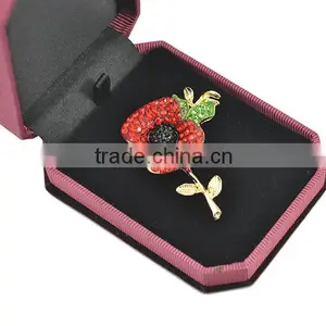 Classical Commemoration of Princess Kate Rhinestone Poppy Brooch thumbnail-2