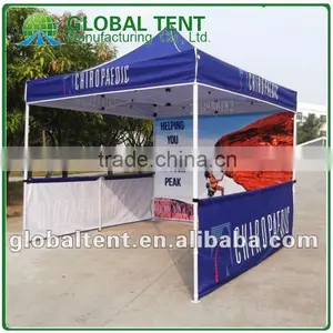 Custom Print Aluminum Folding Pagoda Tent 3x3m ( 10ft X 10 Ft), Printed Canopy & Valance, Back Wall&2 Half Side Wall thumbnail-1