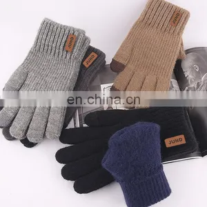 Cheap Winter Unisex Anti Slip Touchscreen Magic Knit Smartphone Acrylic Tactile Touch Screen Winter Knitted Gloves thumbnail-3