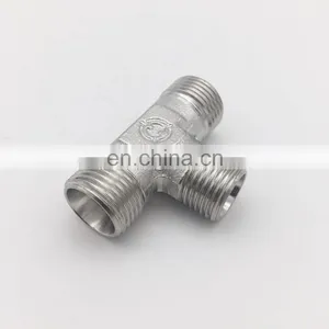 Male Hydraulic Hose Connection Reducing Tee y Pipe Fitting Connection Pipe thumbnail-2