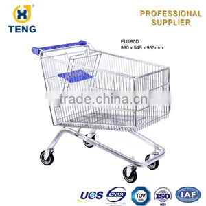 Four Wheels Supermarket Metal Shopping Cart Trolley thumbnail-3