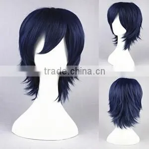 High Quality 35cm Short Straight Shugo Chara Wig Yoru Dark Blue Synthetic Anime Wig Cosplay Costume Hair Wig Party Wig thumbnail-2