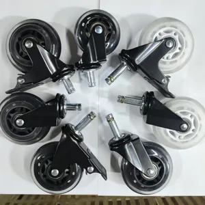 Universal Wheel Factory Direct Sales 2-inch 2.5-inch 3-inch 4-inch Furniture With Brake Mute Caster Rubber pu Transparent Wheel thumbnail-4