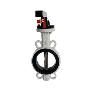 Factory Direct DIN Handle Type Wafer Butterfly Valve WCB/Ductile Iron Body PTFE Soft Sealed SS304 Disc Manual Clamp Connection thumbnail-3
