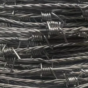Hot Dipped Galvanized Outdoor Barbed Wire Fence Weather Resistant Farm Boundary Protection thumbnail-4