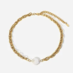 18K PVD Gold Plated Stainless Steel Chain Necklace - Custom Fashion Jewelry thumbnail-1