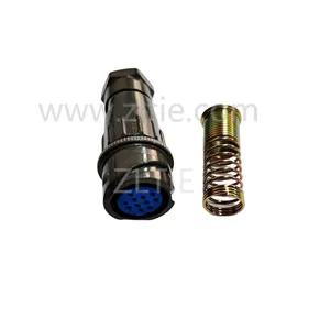 FQ18 Series 12-Pin Circular Flange Female Socket With Wire Spring Tail Attachment FQ18-12YZP-10 thumbnail-1