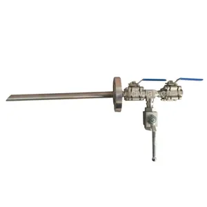 3/4 Inch SS316L Threaded Sampling Probe 464mm Extension 45° Cut Dispersion End Industrial Pipeline Sample Extraction Probe With 3 Pcs Ball Valves thumbnail-1