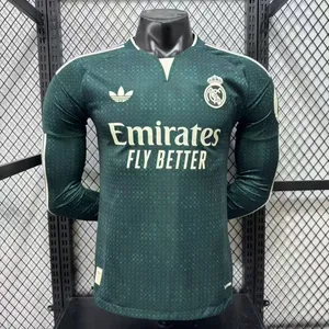 2627 Real Madrid Away Jersey, Real Madrid Green Long-sleeve Away Soccer Shirt, Real Madrid Player Version Football Kit thumbnail-1