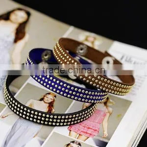 Wholesale Latest Design Fashion Leather Diamond Bracelet,bracelet Jewelry thumbnail-4