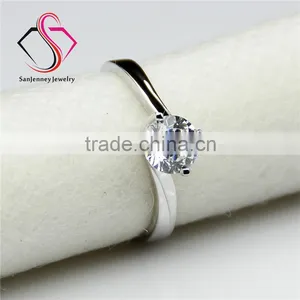 Round Brilliant Cut Moissanite Solitaire 1 Carat 6.5mm Center 14k 18k PT950 Wedding Engagement Ring thumbnail-3