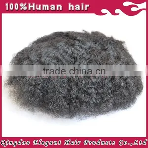 2015 Qingdao New Products Remy Indian Human Hair Toupees for Black Men thumbnail-2