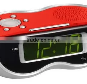 Best Price Stream Lined Table Red Desktop Alarm Clock Radio thumbnail-2