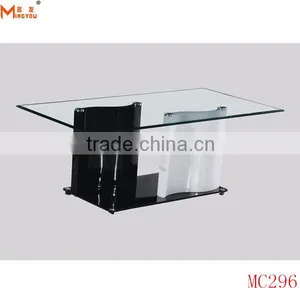 Modern Glass Top MDF Base Coffee Table thumbnail-1