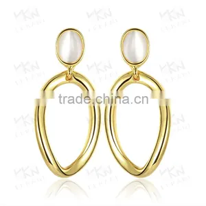 Wholesale Favtory 18K Gold Silver Plated Hoop Ring Earring Women Fashoin Earring thumbnail-2