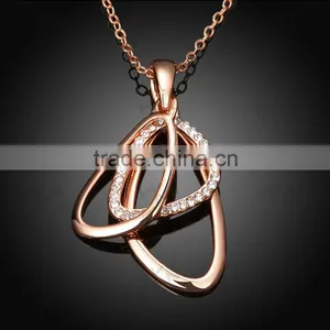 Stylish Unique Geometric Oval Necklace Rose Gold Plated thumbnail-1