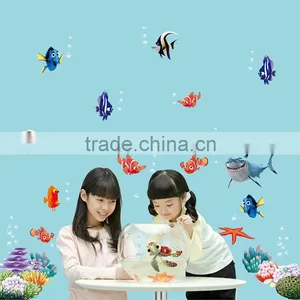 Underwater World 3d Wall Stickers Sea Fish Star Cartoon Bathroom Nursery Home Decor Pvc Wall Decals Mural 617 thumbnail-4