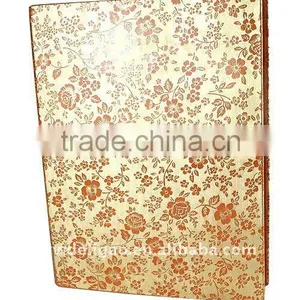 Orange Flowers Embossed Paper Wrapping Ring Binder Desktop File Folder for Office Stationery Cardboard A4 or FC Size thumbnail-1