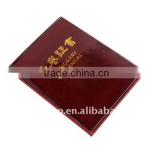 Flocking Cloth Gold Foil Stamping Logo Honor Certificate Holer thumbnail-1