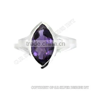 Amethyst Anniversary Ring,gemstone Antique Ring,sterling Silver Ring Designers,wholesale Fashion Jewelry Ring thumbnail-1