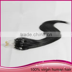 2015 Wholesale Unprocessed Micro Ring Loop Hair Remy Straight Brazilian Virgin Human Hair Loop Hair thumbnail-2