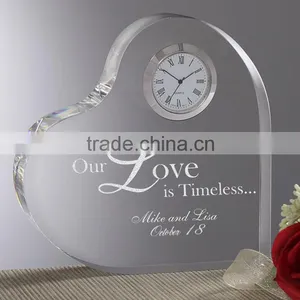 Heart Shaped Desktop Acrylic Trophy Crystal Trophy With Watch Quality Choice thumbnail-2