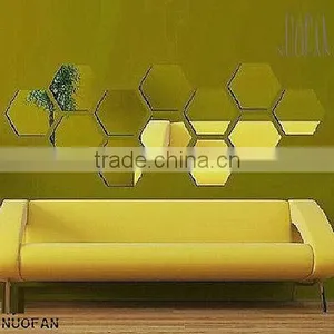 Acrylic Modern DIY Hexagon Removable Furniture Decoration Mirror Wall Sticker Quality Choice thumbnail-1