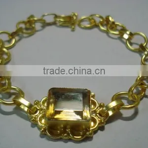 Citrine Gemstone Metal Bracelets thumbnail-1