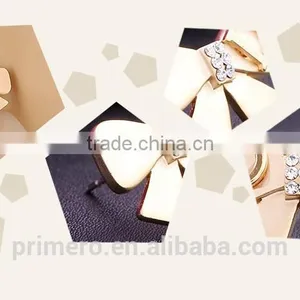 New Gold Plated Rhinestones Bow Butterfly Stud Earring For Women Jhumke Jewellery thumbnail-5