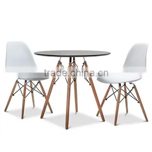 Plastic Emes Round Coffee Table With 4 Wood Legs,CT-011 thumbnail-2