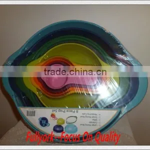 Nest 8 Piece Compact Food Preparation Set Nesting Bowls Colorful thumbnail-5