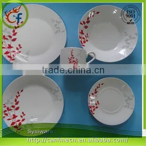 16pc Round Stoneware 2 Tone Dinnerware Set Dessert Plate, Chinaware, Dish thumbnail-6