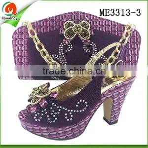 Fashion Ladies Italian Shoes and Bag to Match Women Wedge Shoes and Clutch Bag Purses Bag thumbnail-4