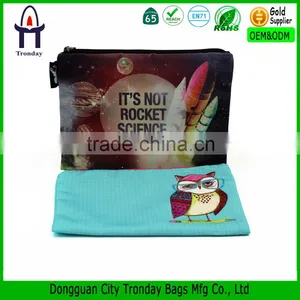 Customized Printing Polyester Canvas Cosmetic Bags Zipper Closure Makeup Bags thumbnail-1