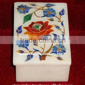 Jasmine Garland Fair Trade Jewelry Marble Inlay Jewelry Box thumbnail-1