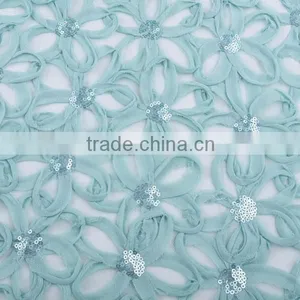 Sequins Chiffon Ribbon Circle Embroidery Design for Girl Dress thumbnail-2