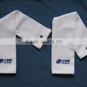 China Supply 40x60cm 140g Age Group 100% Cotton Custom White Embroidered Golf Towel thumbnail-2